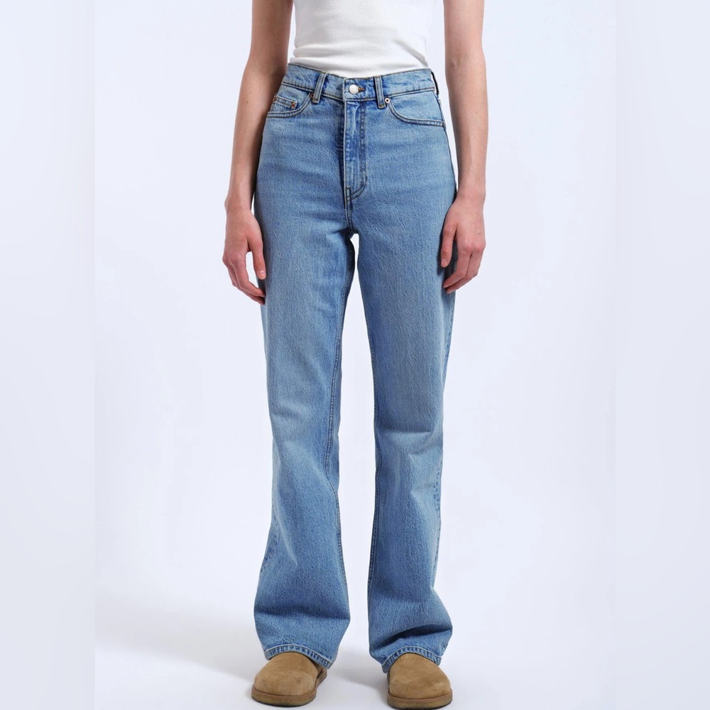 Dr. Denim Echo Straight Leg - High waist Jeans in Bay Blue Jay